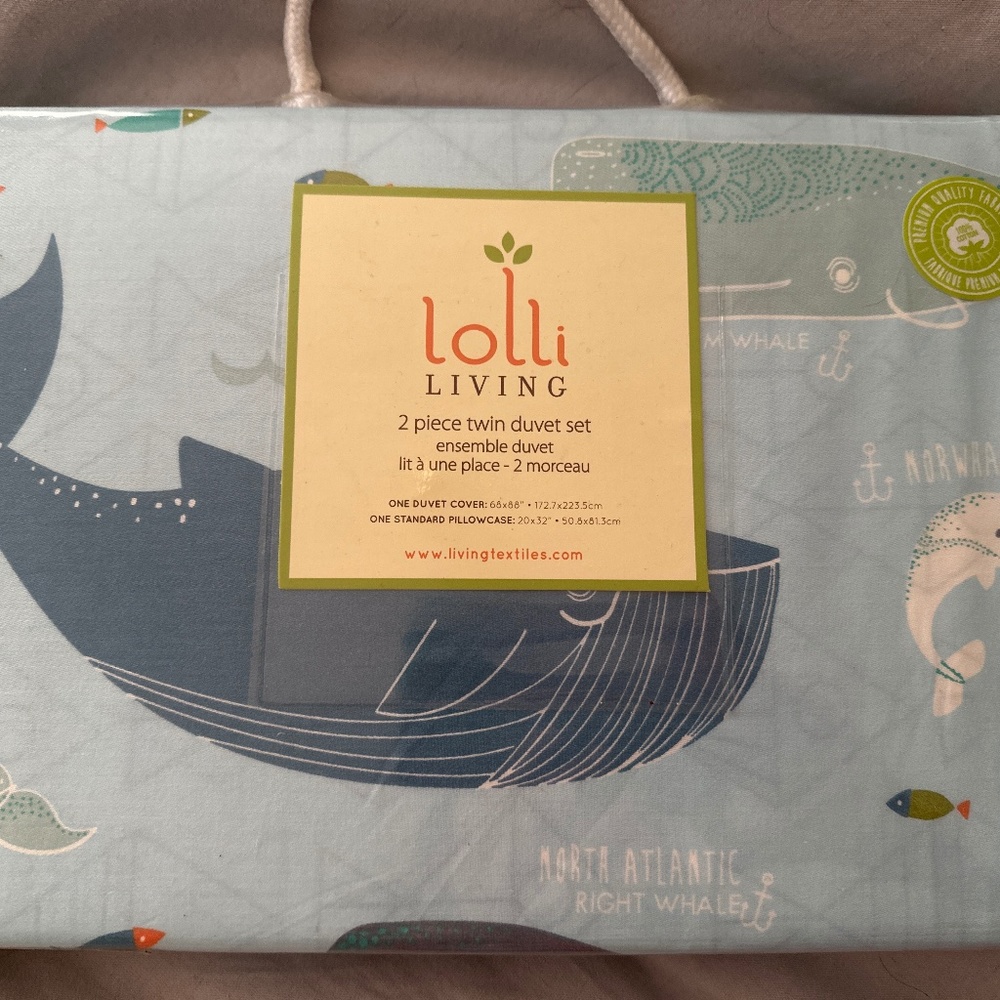 Nautical 2 piece twin duvet set for kids room